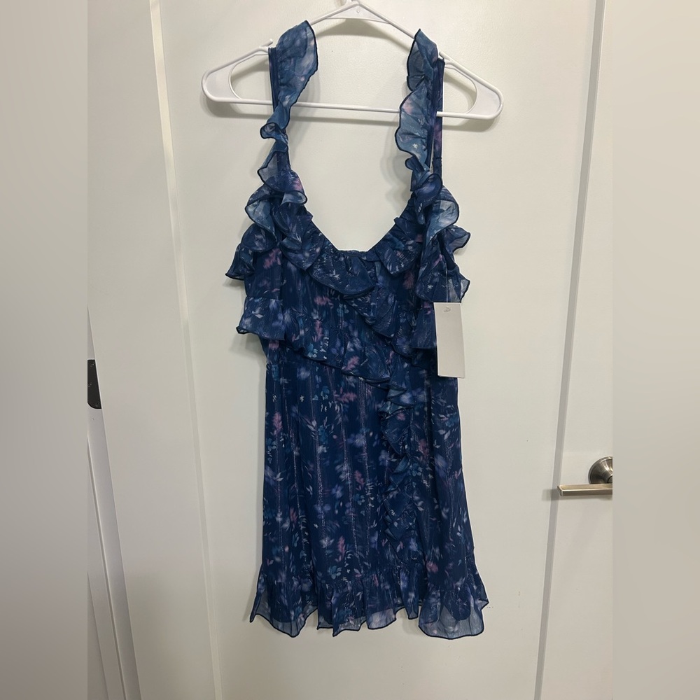 NWT French Connection Aden Bai Frill Mini Dress - Picture 2 of 12